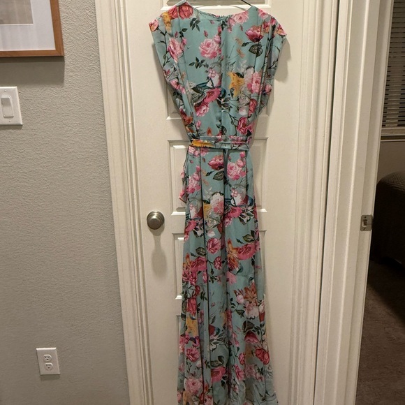 Eliza J Floral Faux Wrap Maxi Dress Sz 12 - Picture 15 of 16